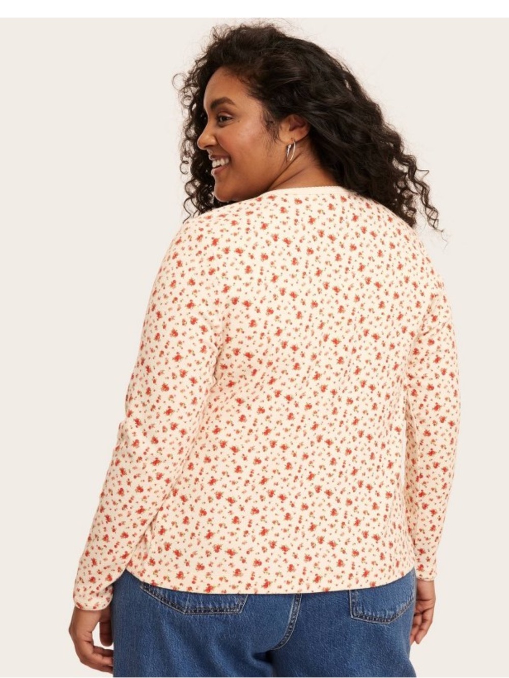 NWT Parker x Target Cream Floral Cardigan Top - Picture 2 of 5